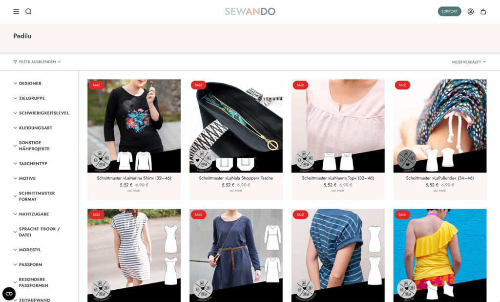 Der Shop von pedilu auf Sewando