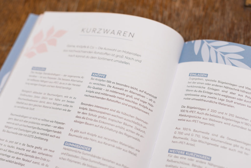 Buch: Einfach nachhaltig nähen – Kurzwaren, Knöpfe, Corozo