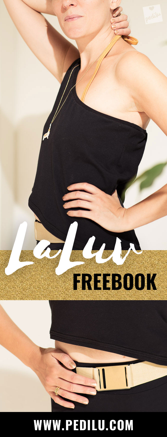 »LaLuv«, das sexy One-Shoulder-Top – für kurze Zeit als Freebook #nähen #sommer #freebie