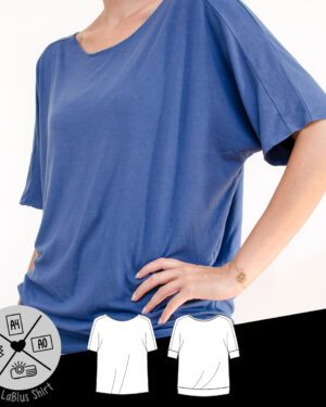 LaBlus Shirt Schnittmuster von pedilu: Oversize-Blusenshirt aus Webware oder Jersey, vielseitig und bequem für tolle DIY-Outfits (Schnittbogen in A4 und A0 plus Beamerdatei, jeweils mit Ebenen)