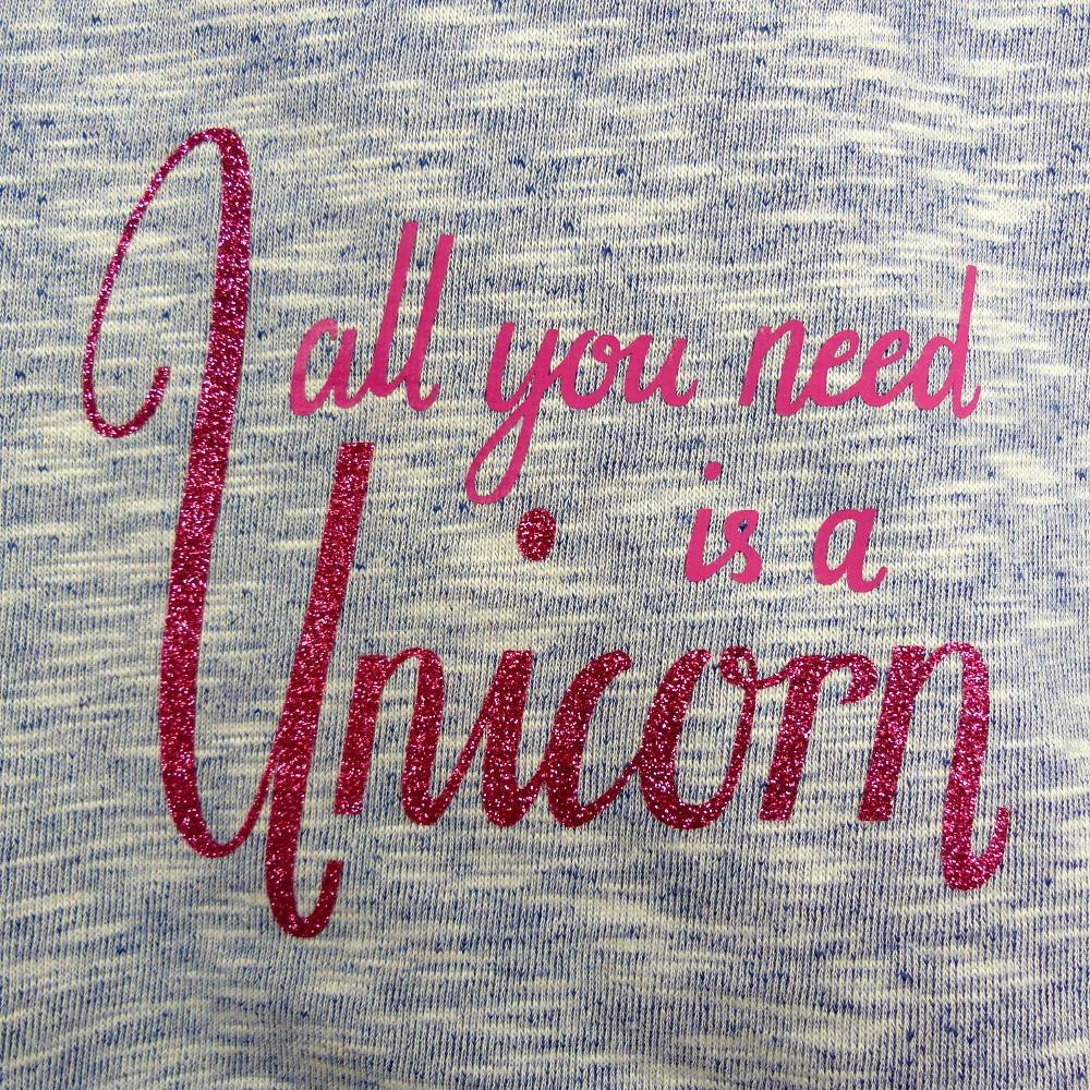 Schriftzug »All you need is a Unicorn« Glitzerfolie